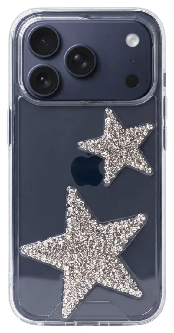 Funda Bright Astro azul con dos estrellas de cristales